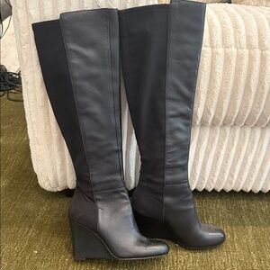 Boden Sleek Black Over the Knee Boots